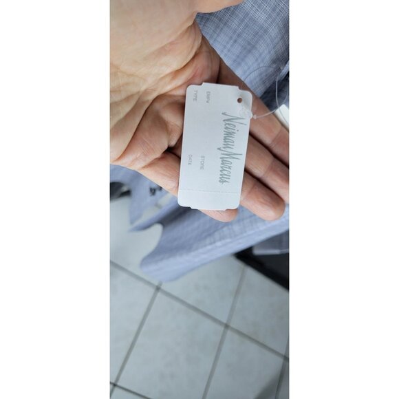 John Varvatos Regu Fit Dress Shirt Button Up Size 36/37 17 1/2 Plaid Royal Bl - Picture 7 of 16